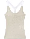 Off-white Ribbed Tank Top In Silver
