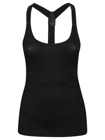 OFF-WHITE OFF-WHITE RIBBED TANK TOP WITH CROSS-BACK DESIGN