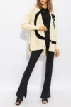 Off-white Maxi Logo-intarsia Wool Cardigan In Black