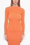 Off-white Off White Orange Viscose Blend Top In Orange