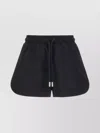 Off-white Ribbed Waist Drawstring Shorts With Mesh Insert