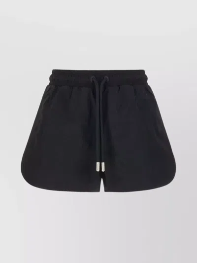 OFF-WHITE RIBBED WAIST DRAWSTRING SHORTS WITH MESH INSERT