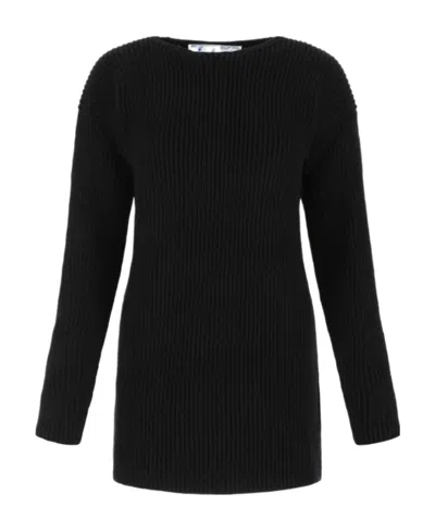 OFF-WHITE OFF-WHITE RIBBED-KNIT CREWNECK JUMPER