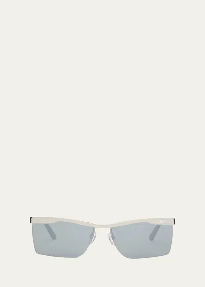 Off-white Rimini Metal Alloy & Plastic Aviator Sunglasses In Silver Mirror Sil