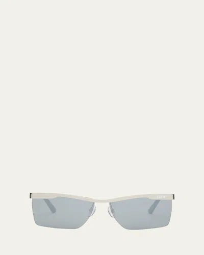 Off-white Rimini Metal Alloy & Plastic Aviator Sunglasses In Silver Mirror Silver