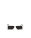 Off-white Roma Rectangle-frame Sunglasses In Black