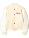 Off-white White Rose Valley Varsity Jacket In Neutrals