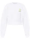 Off-white Roses Arrows Cropped Sweatshirt In White