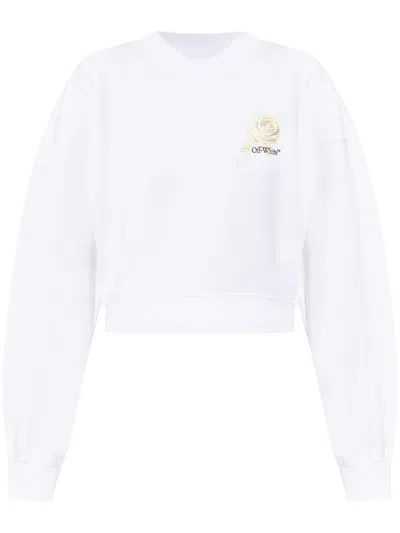 OFF-WHITE OFF-WHITE ROSES ARROWS CROPPED SWEATSHIRT