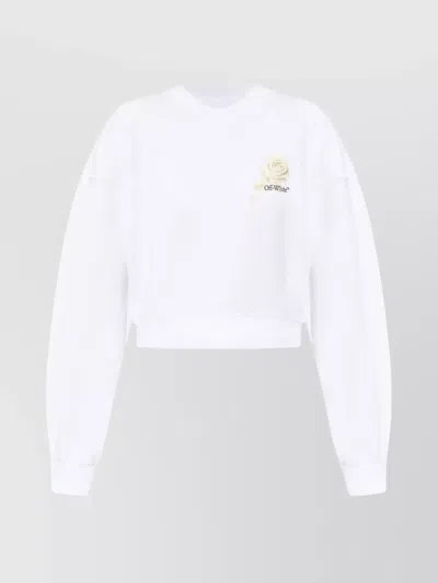 OFF-WHITE ROSES ARROWS CROPPED SWEATSHIRT