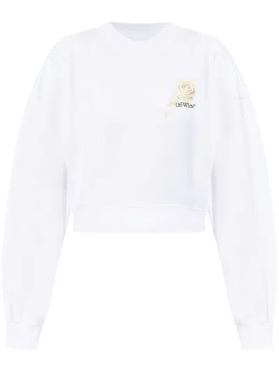 Off-white Off White Roses Arrows Cropped Sweatshirt