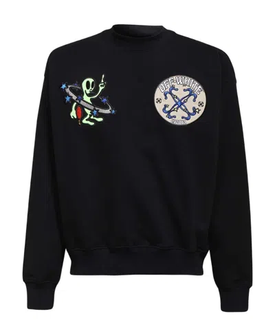 Off-white Round Collar Long Sleeve Sweater