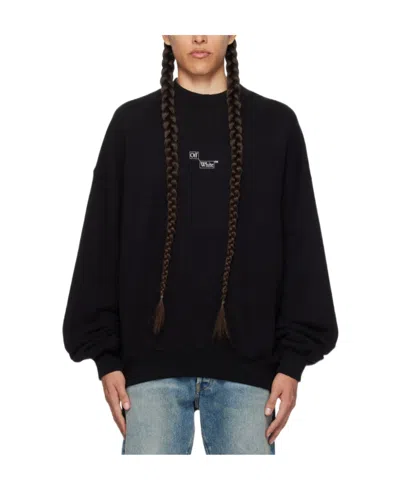 Off-white Round Collar Long Sleeve Sweater In Black