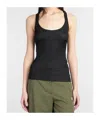 Off-white Round Collar Sleeveless Vest In Green