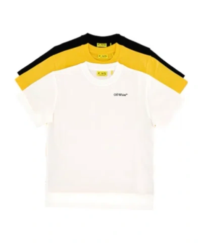 Off-white Round Collar T-shirt Three-piece In White