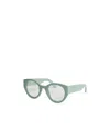 Off-white Round Frame Flat Mirror In Green