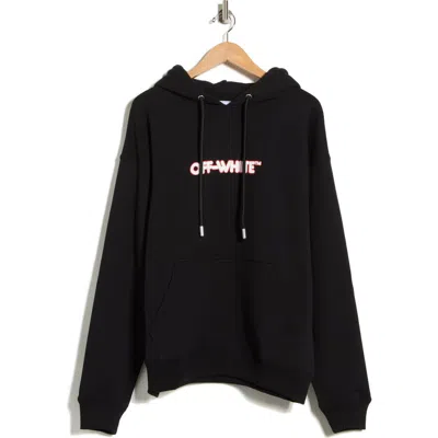 Off-white Round Logo Skate Cotton Graphic Hoodie In Black