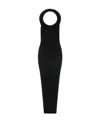 Off-white Tire-effect Ring Sleeveless Gown In Black