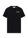 Off-white Crew-neck Cotton T-shirt With Contrasting Logo In Black