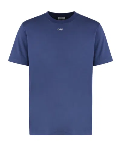 Off-white Round Neck T-shirt In Blue
