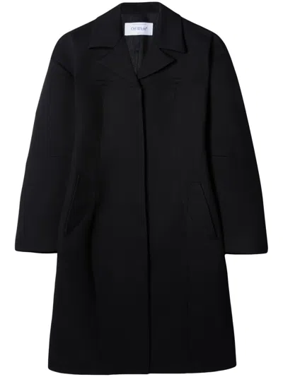 Off-white Runder Mantel In Schwarz