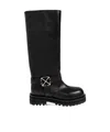 Off-white Round Toe Boots In Black