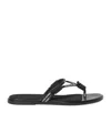Off-white Round Toe Flat Slippers In Black