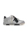 Off-white Silver Out Of Office Metallic Leather Sneakers In Gray