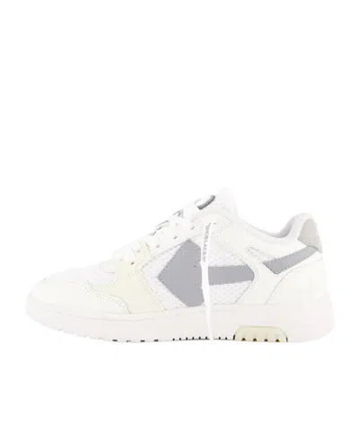 Off-white Round Toe Low Top Casual Shoes In White