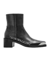 Off-white Round-toed Ankle Boots In Black