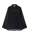 Off-white Mini Asymmetric Black Dress With Cut-out And Ruffle Detail In Viscose Stretch Woman In Black
