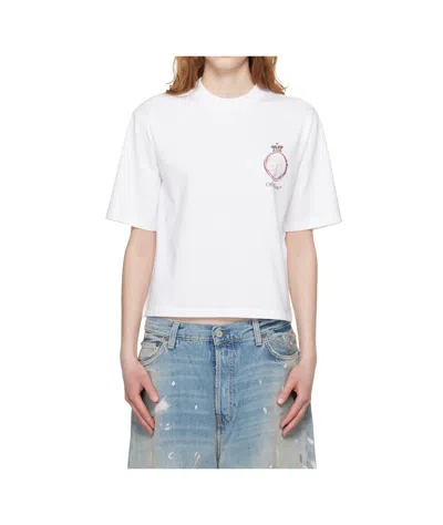 Off-white Royal Emblem Graphic Crown Short Sleeve T-shirt In White