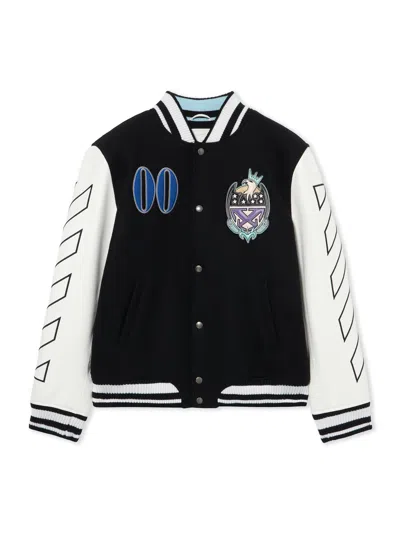 Off-white Royal Jewels Varsity Jacket In Black