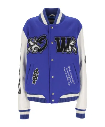 OFF-WHITE OFF-WHITE ROYAL BUTTONED VARSITY JACKET