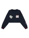Off-white Royal Patch Crop Sweatshirt In Blue