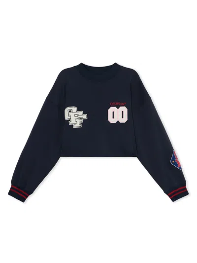 Off-white Royal Patch Crop Sweatshirt In Blue