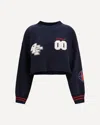 Off-white Royal Patch Crop Sweatshirt In Blue