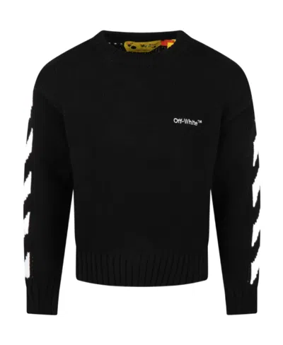 Off-white Rubber Arrow Crew-neck Sweatshirt In Black