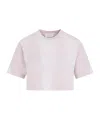 Off-white Rubberised-logo Cropped T-shirt In White