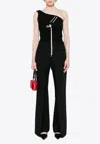 Off-white Ruched One-shoulder Top In Black