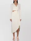 Off-white Ruffled Dress Featuring Cut-outs In White