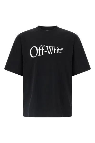 Off-white Oversized Black T-shirt With Contrasting Logo Print In Cotton