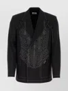 Off-white Off White Black Stretch Polyester Blend Blazer In Black