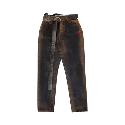 Pre-owned Off-white Rusted Cropped Denim Pants 'blue'