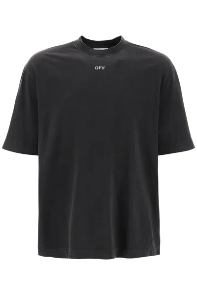 Off-white S. Matthew Crew-neck T-shirt In Nero/grigio