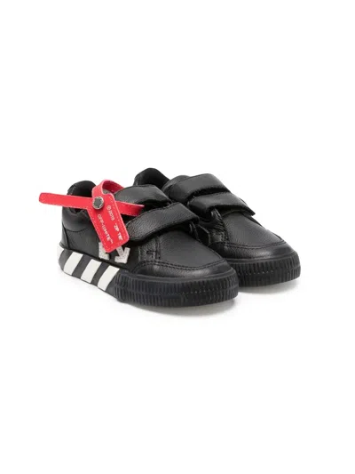 Off-white Kids' Safety Tag Touch-strap Sneakers In Black