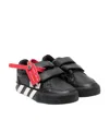 Off-white Boy's Arrow Stripe Leather Low-top Sneakers, Toddler/kids In Black