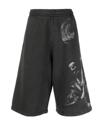 OFF-WHITE SAINT MATTHEW-PRINT TRACK SHORTS