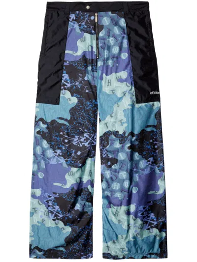 Off-white Samurai Camouflage Cargo Trousers In Blue