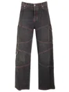 Off-white Black Script Samurai Straight Jeans In Black